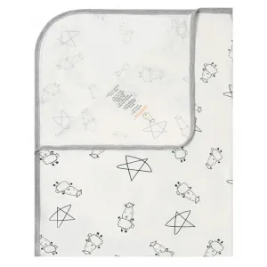 Single Layer Blanket Cute Big Star & Sheepz White - 36M