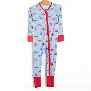 Sky Soaring Bamboo Zippy Pajama, Blue