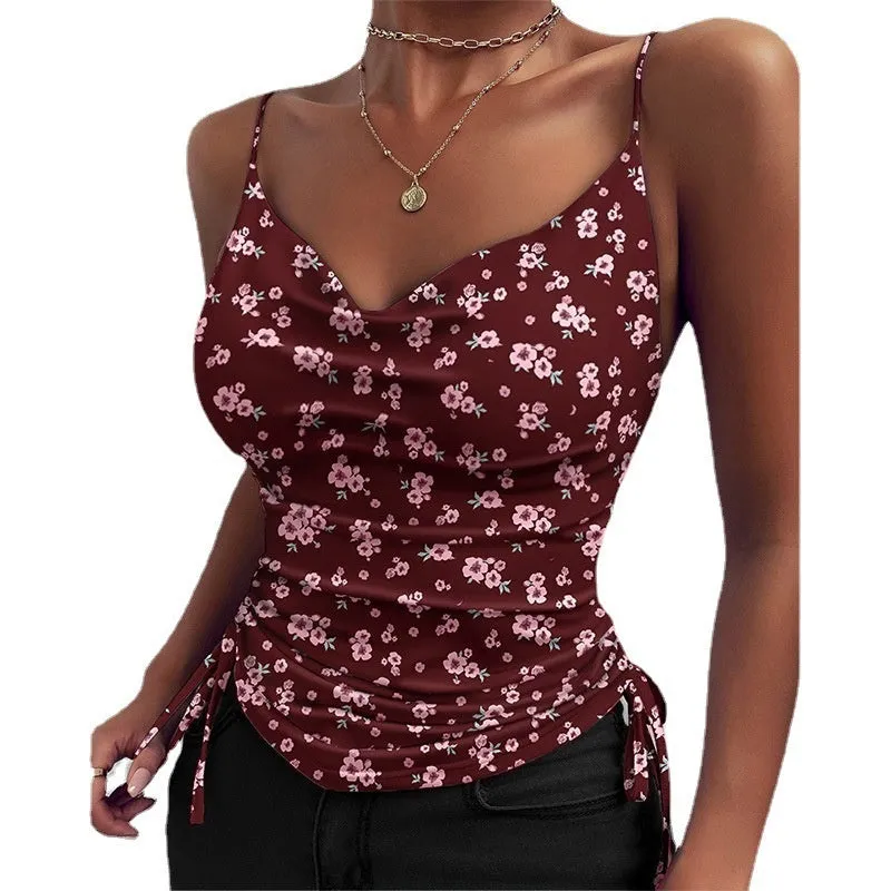 Spaghetti Strap Tops V-neck Camisole Summer Shirts