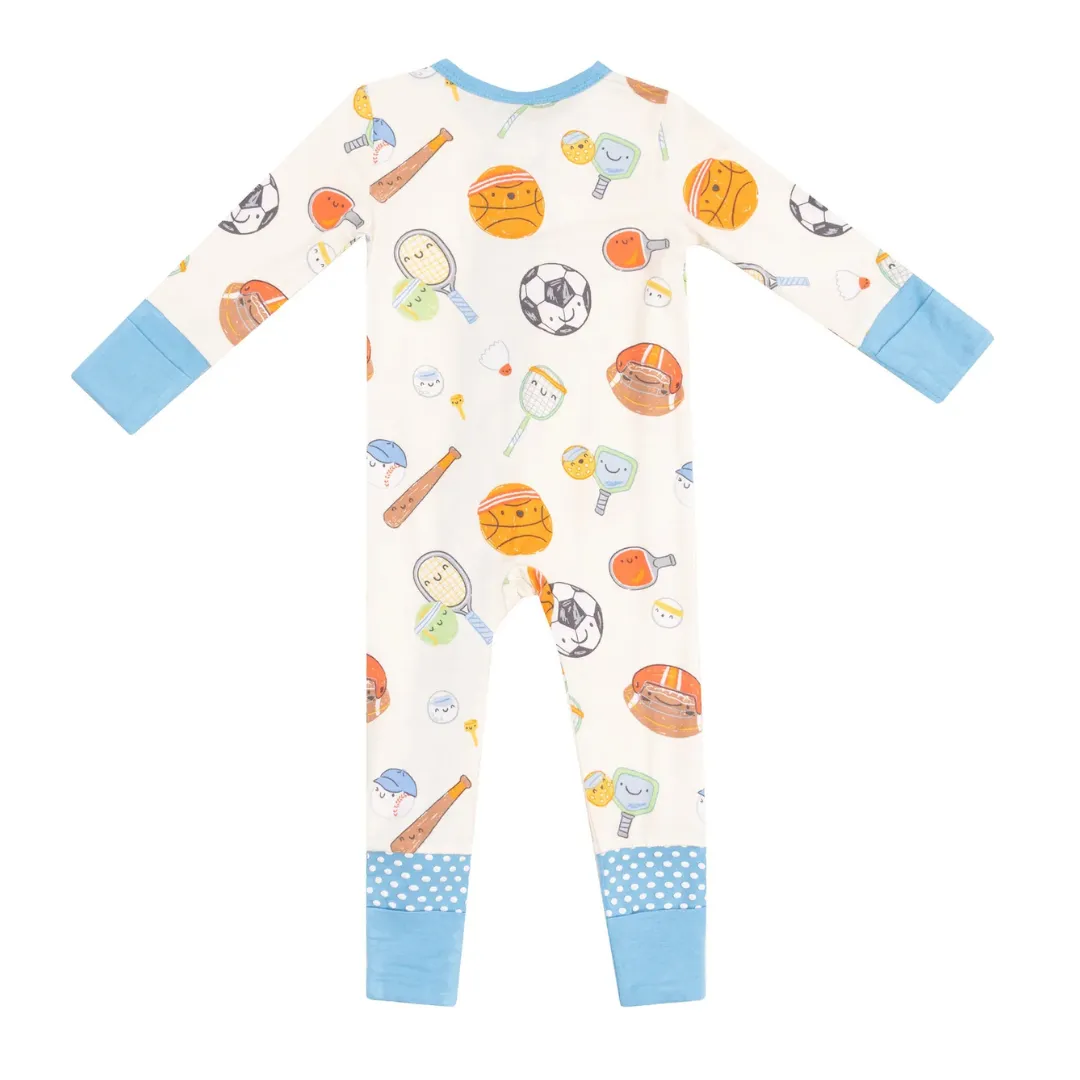 Sports Ball Friends Zipper Romper