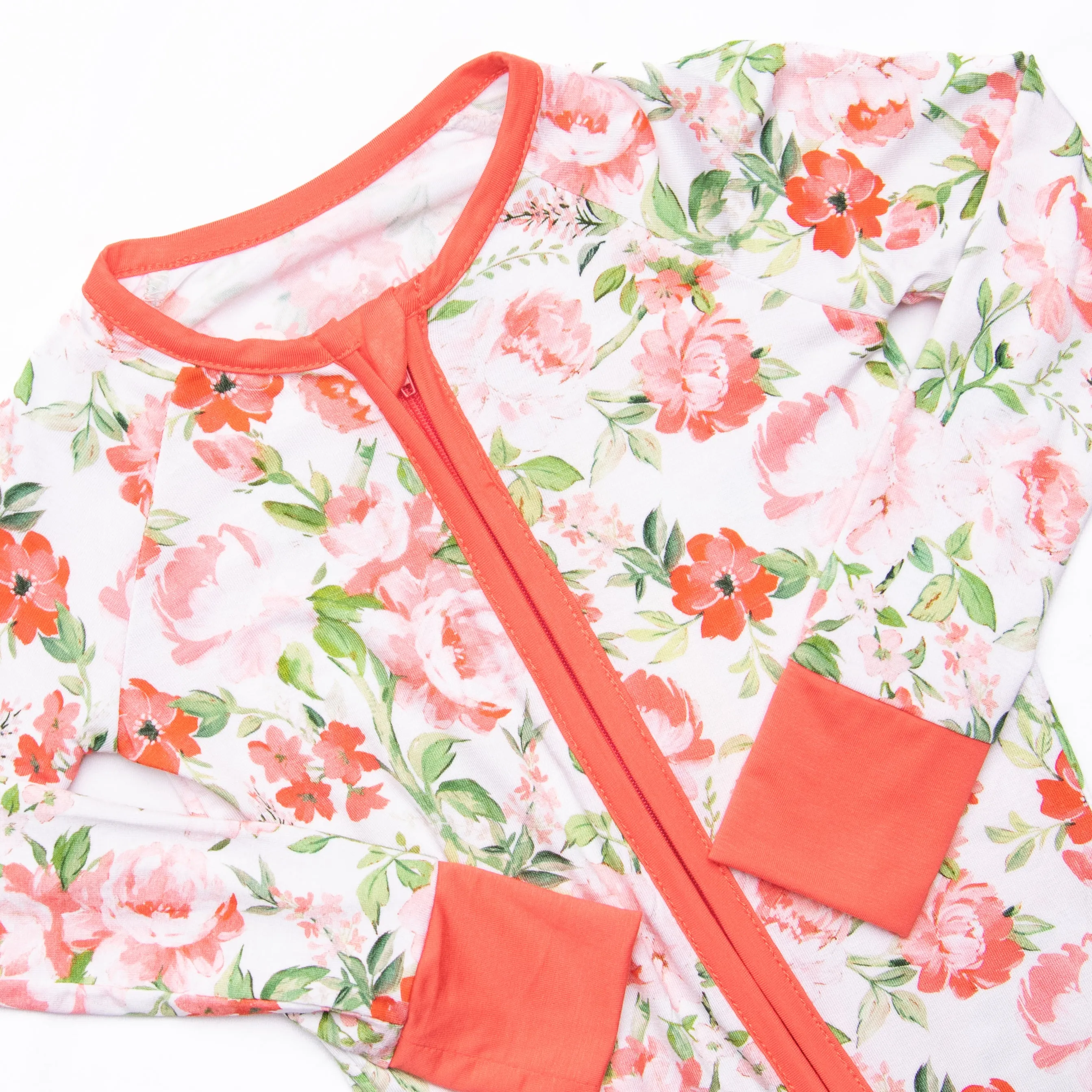 Springtime Slumber Bamboo Zippy Pajama, Red