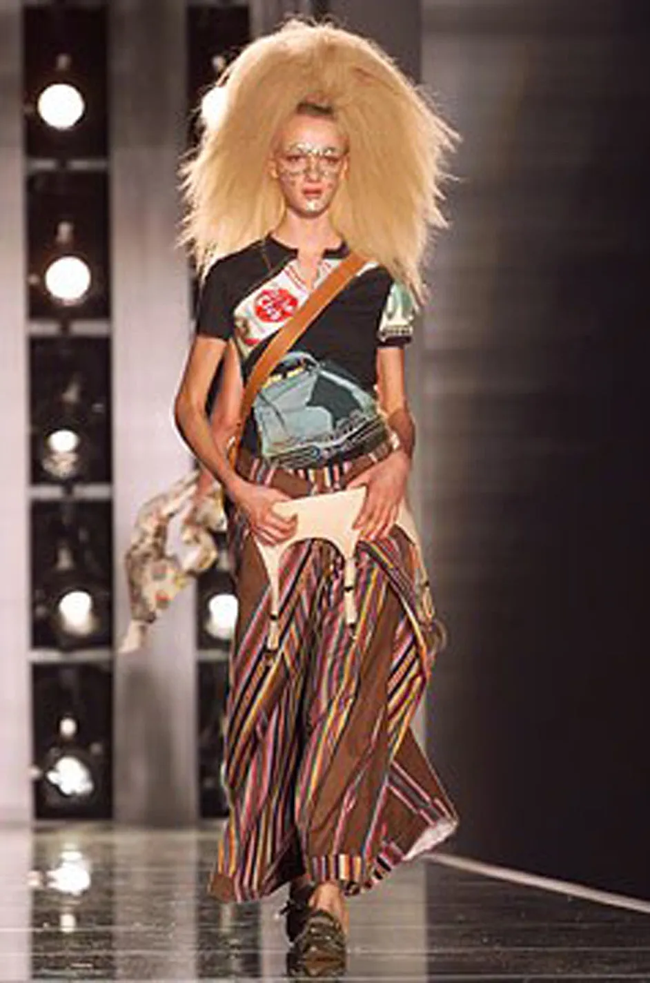 S/S 2002 Galliano for Christian Dior Striped Corset Dress