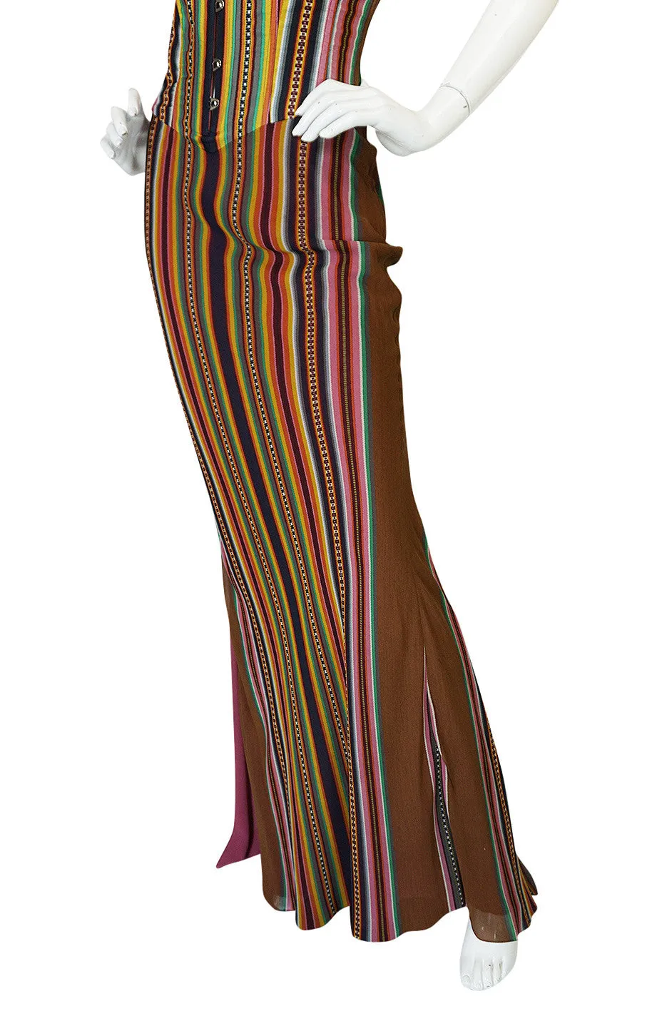 S/S 2002 Galliano for Christian Dior Striped Corset Dress