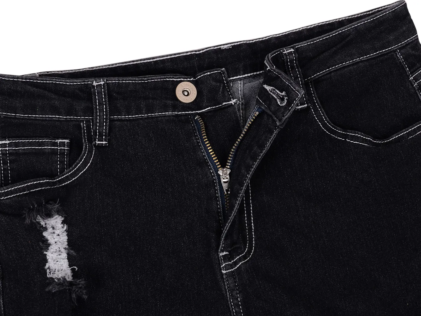 Stretch Skinny Distressed Jeans by Anna-Kaci