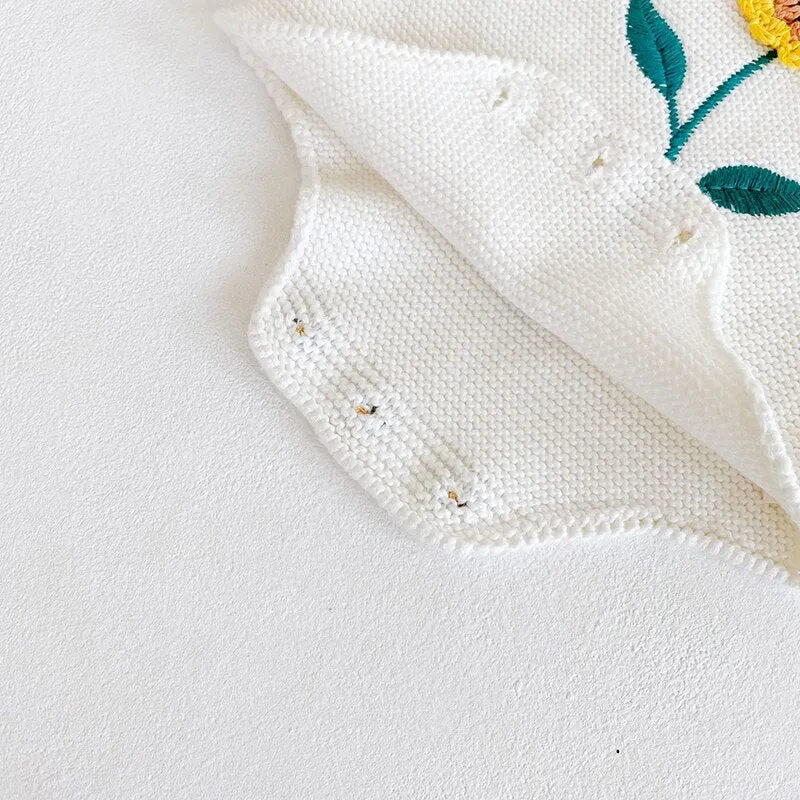 Sunflower Knitted baby Romper