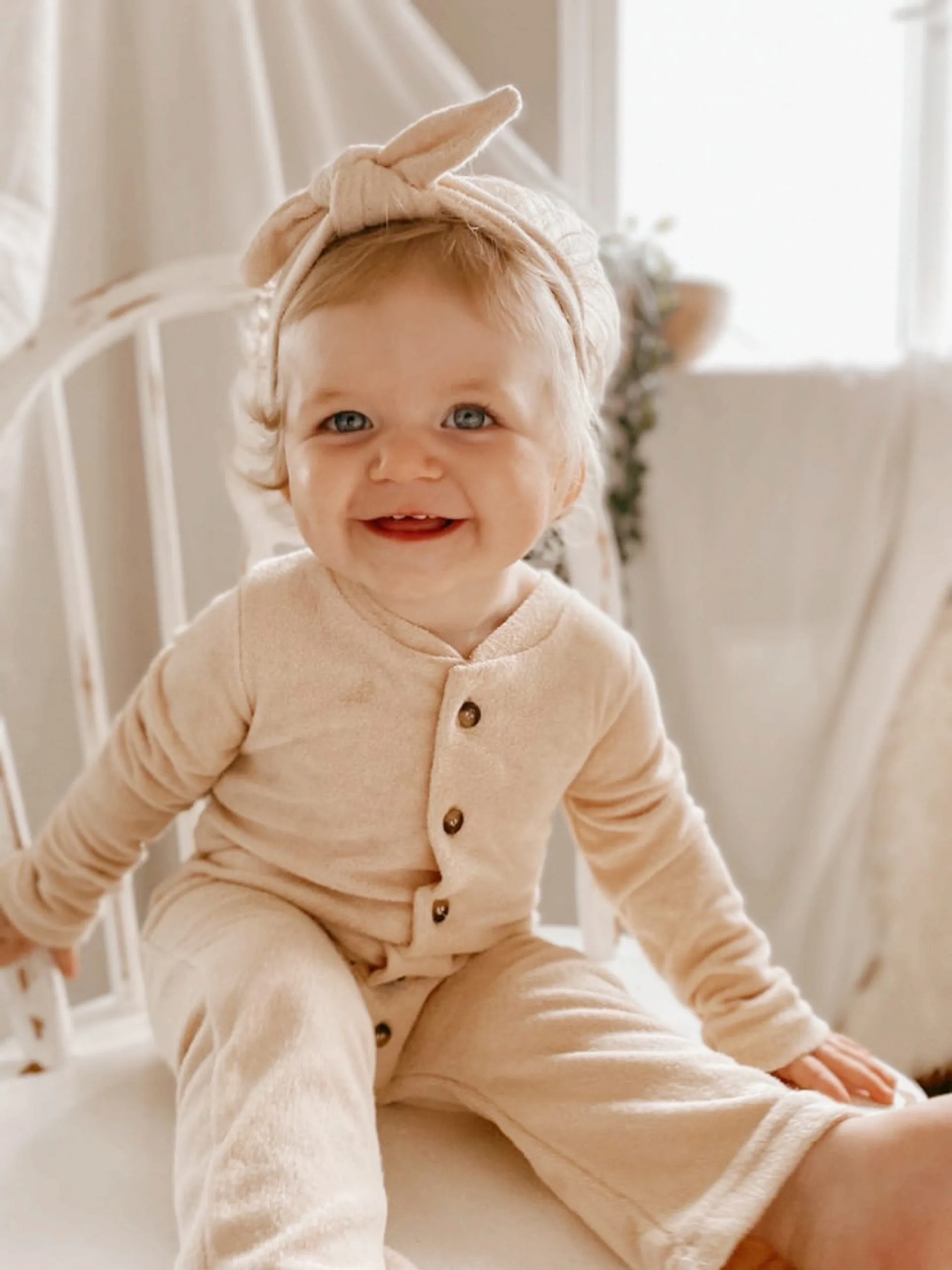 Terry Cotton Onesie | Cream
