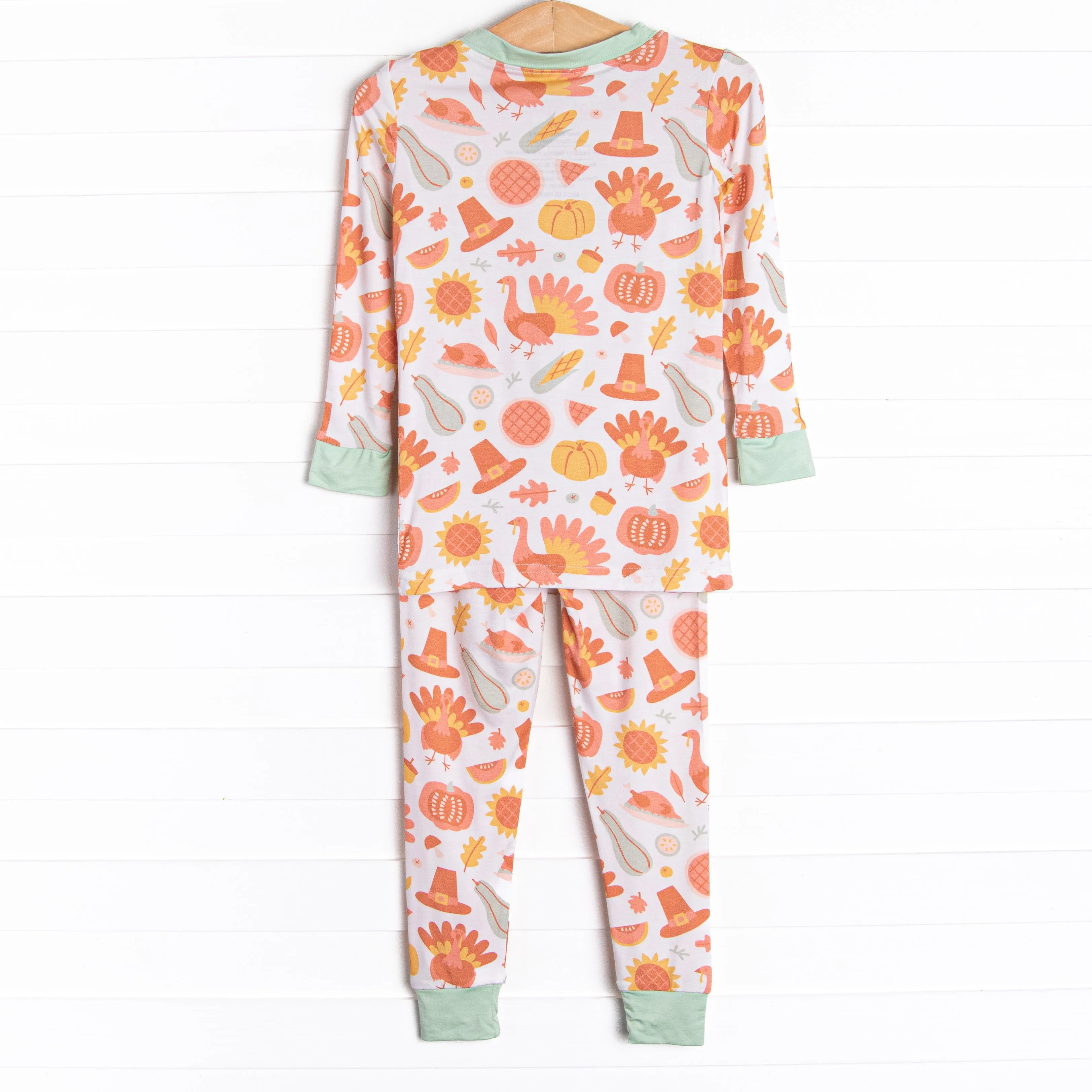 Thanksgiving Favorites Bamboo Pajama Set, Mint
