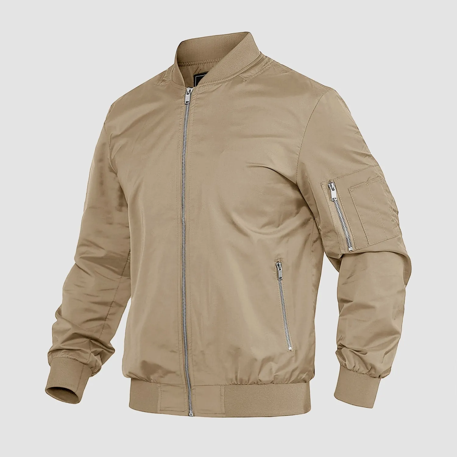 Timeless Bomber Jacket for Men with Ribbed Details