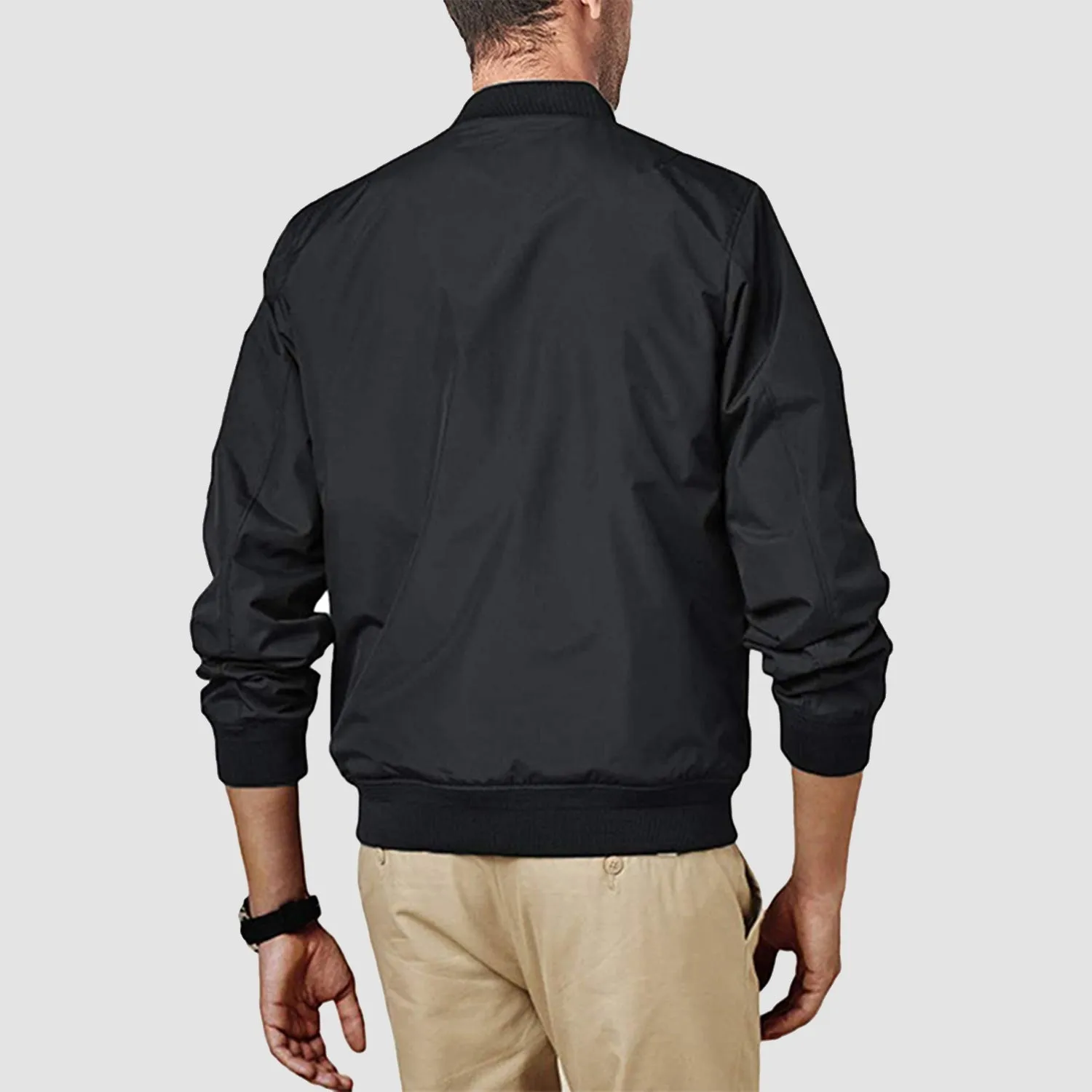 Timeless Bomber Jacket for Men with Ribbed Details