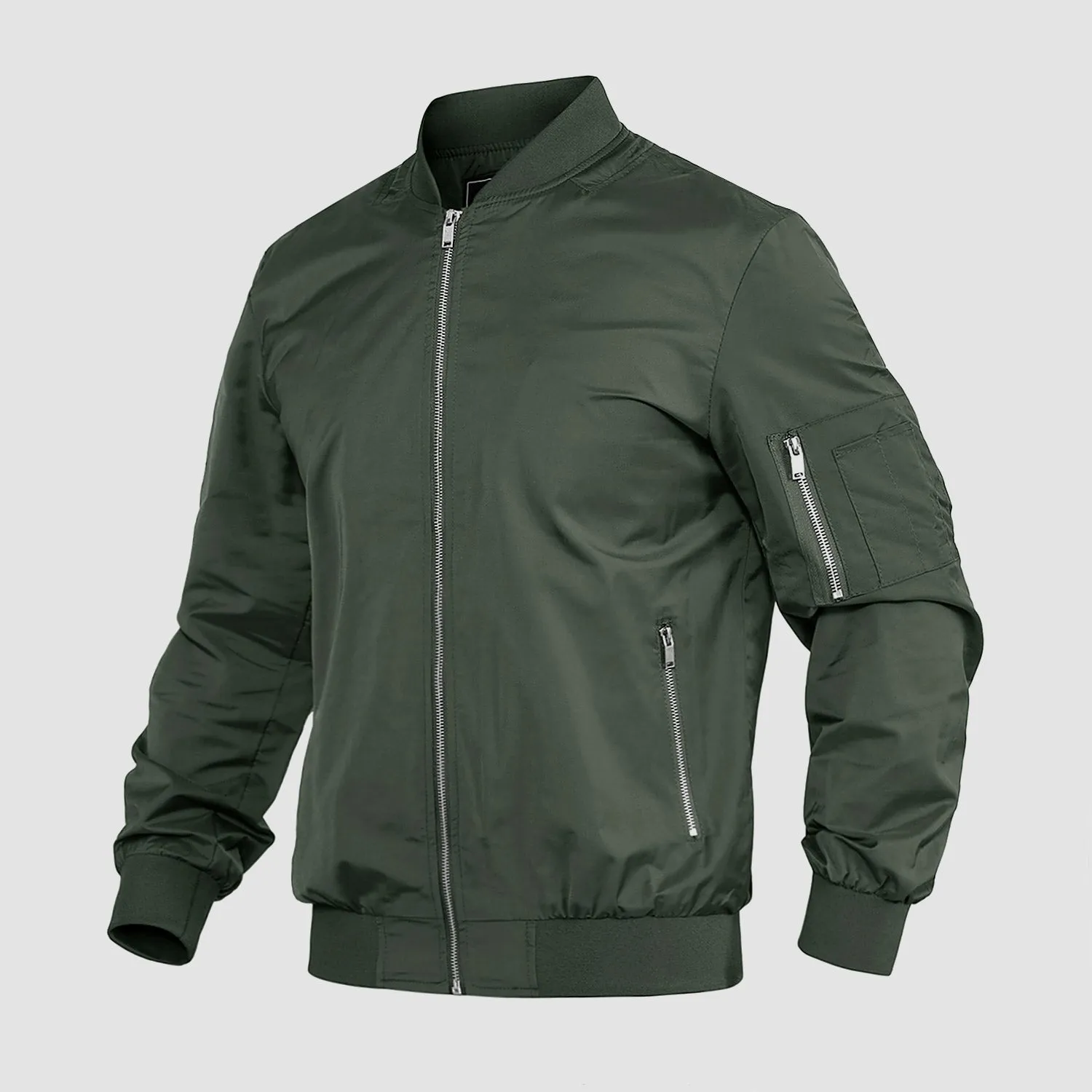 Timeless Bomber Jacket for Men with Ribbed Details