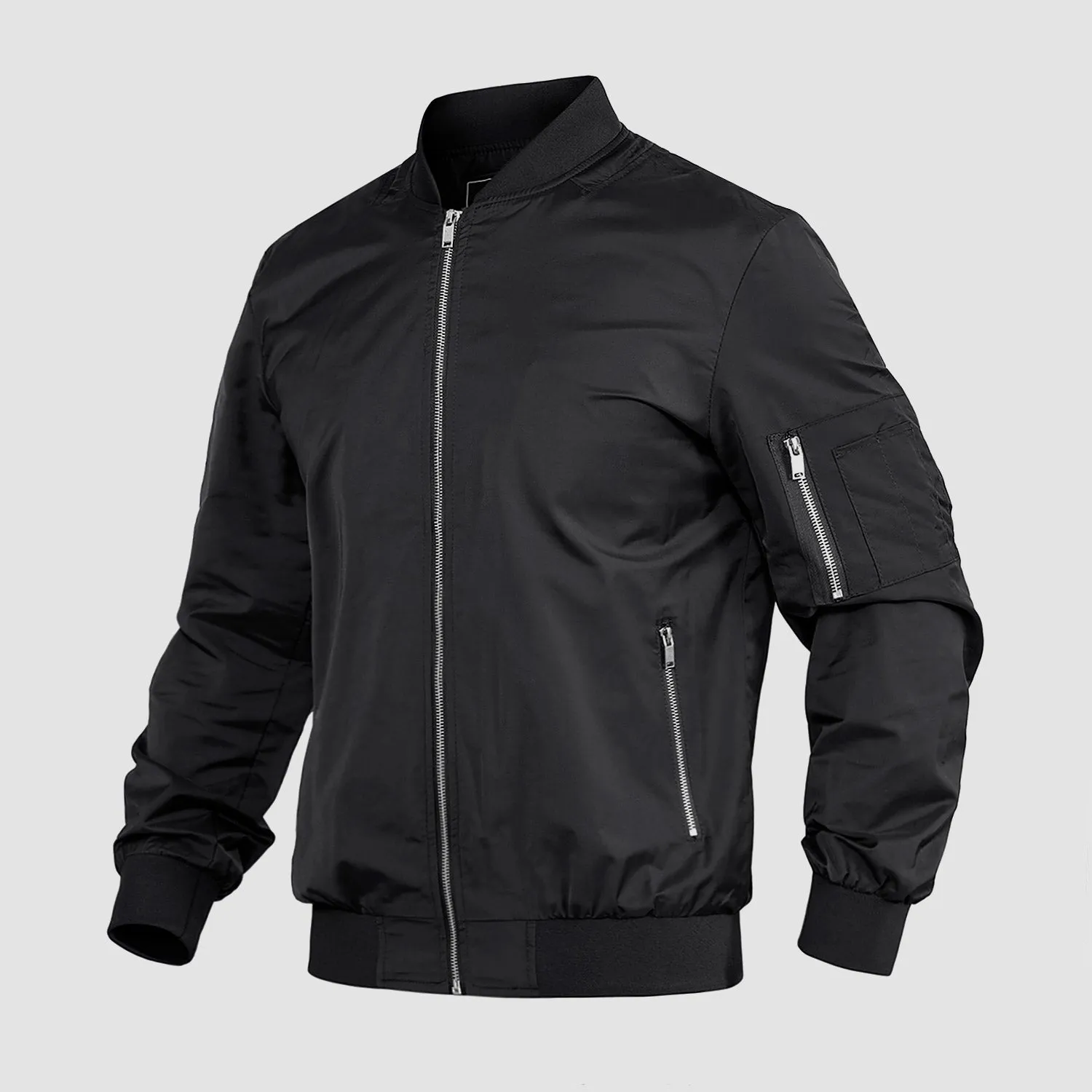 Timeless Bomber Jacket for Men with Ribbed Details