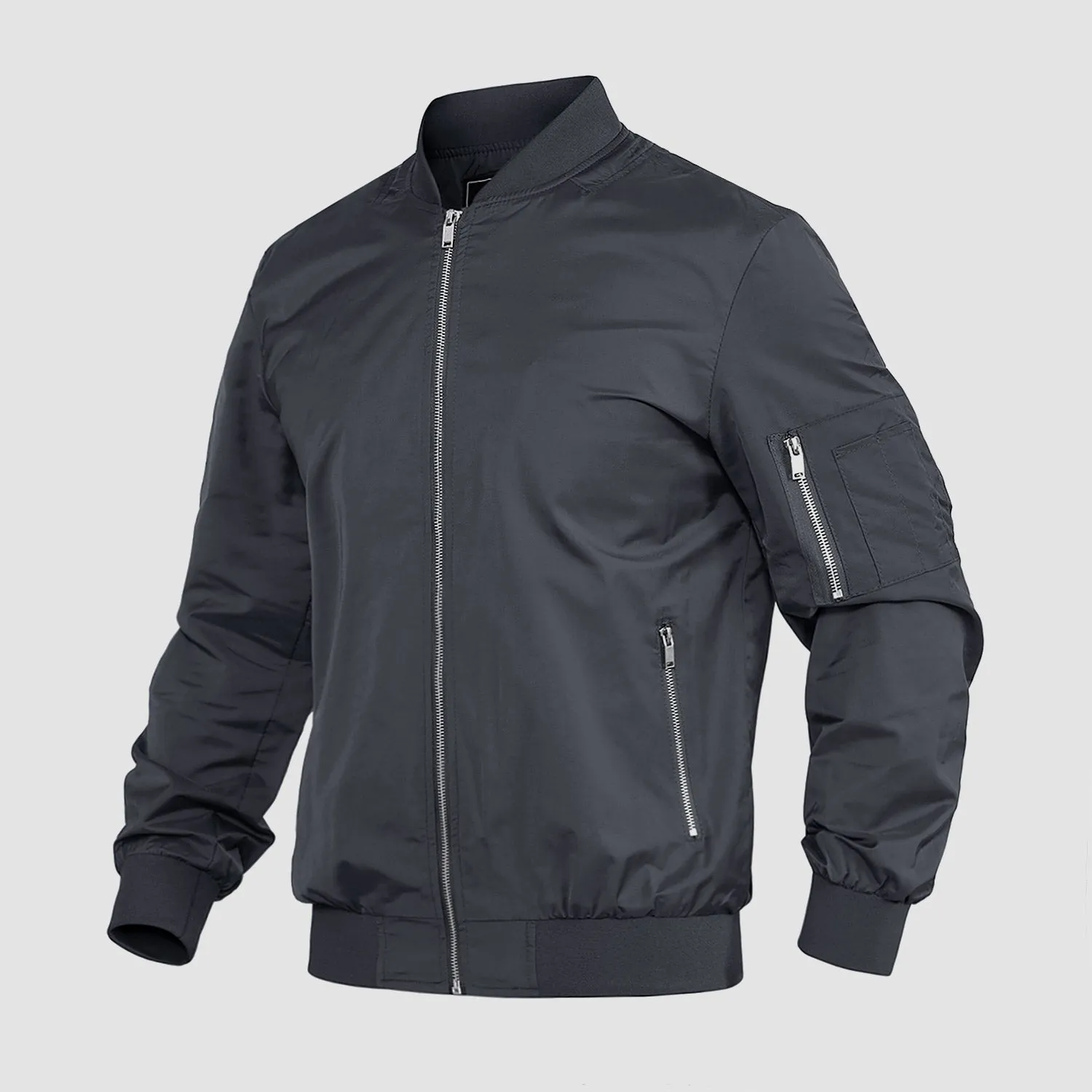 Timeless Bomber Jacket for Men with Ribbed Details