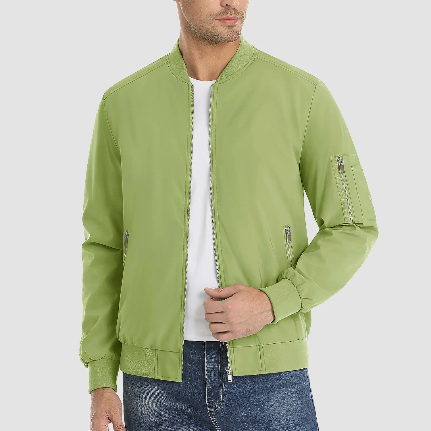 Timeless Bomber Jacket for Men with Ribbed Details