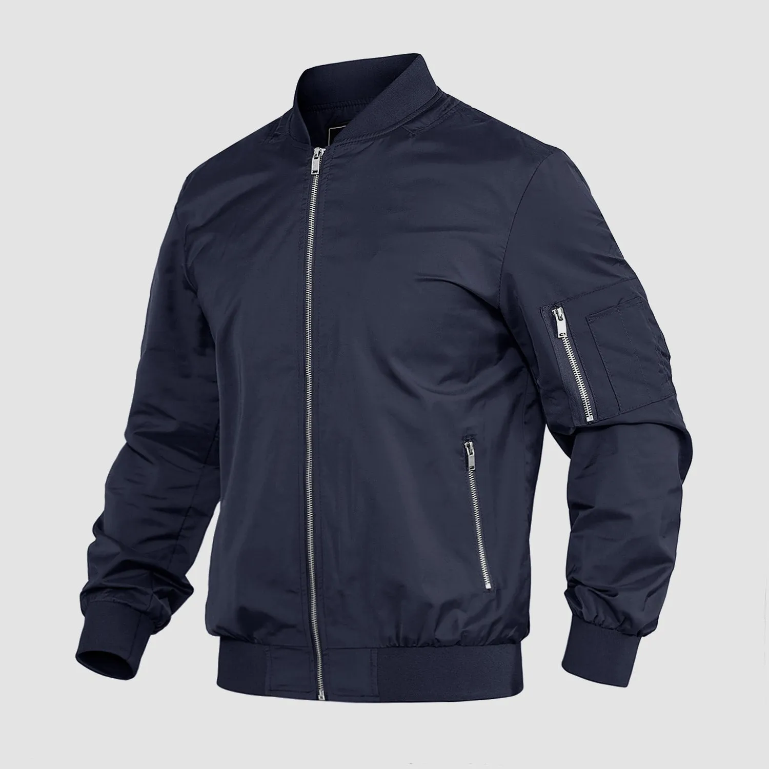 Timeless Bomber Jacket for Men with Ribbed Details