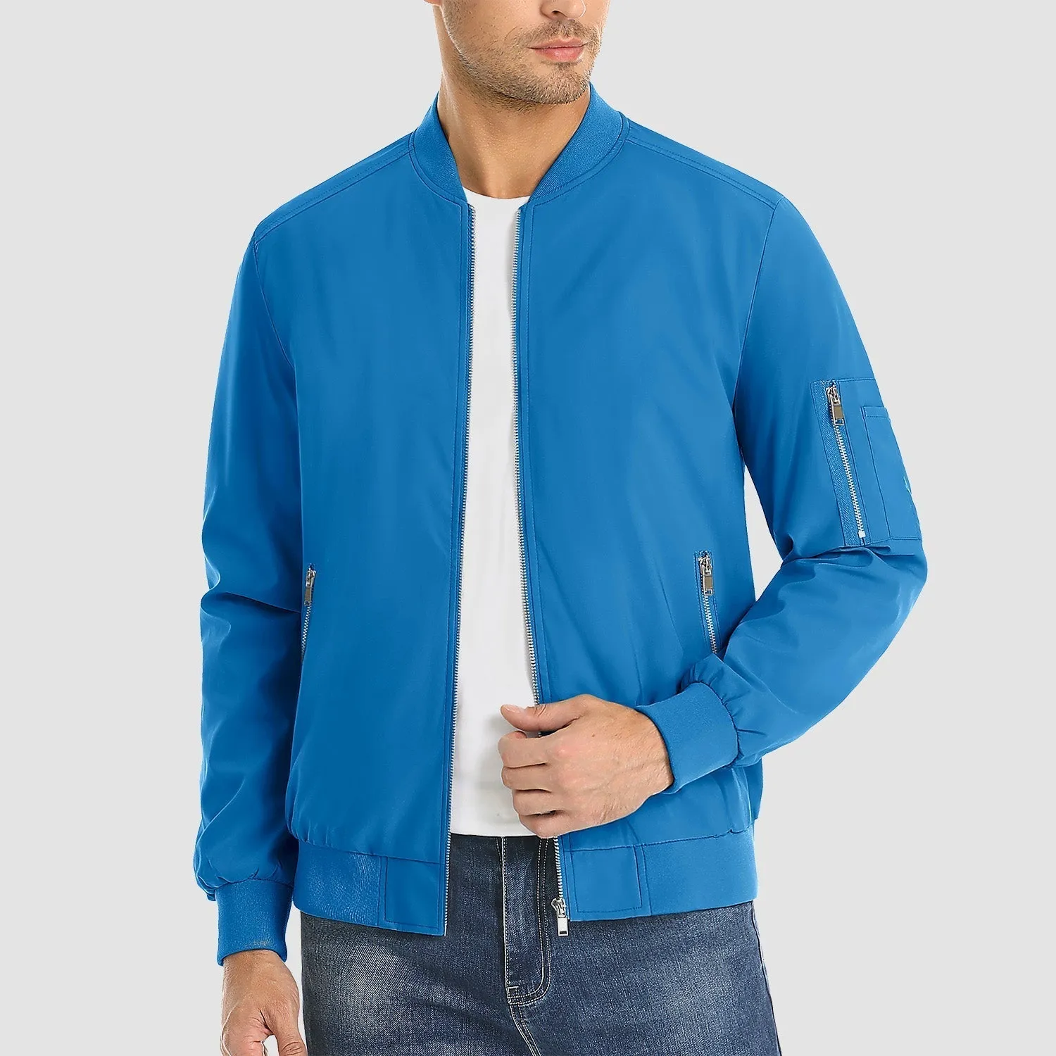 Timeless Bomber Jacket for Men with Ribbed Details