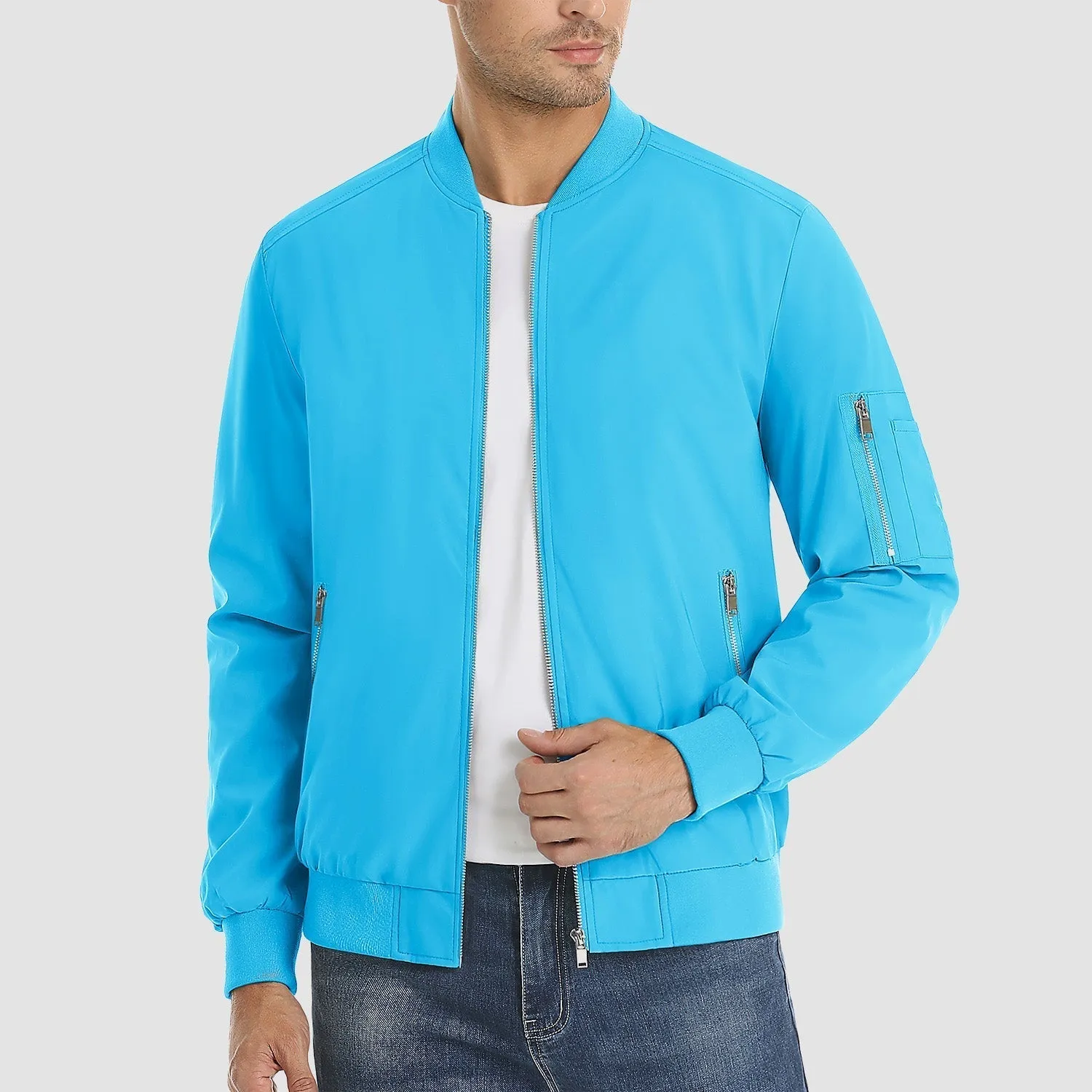 Timeless Bomber Jacket for Men with Ribbed Details