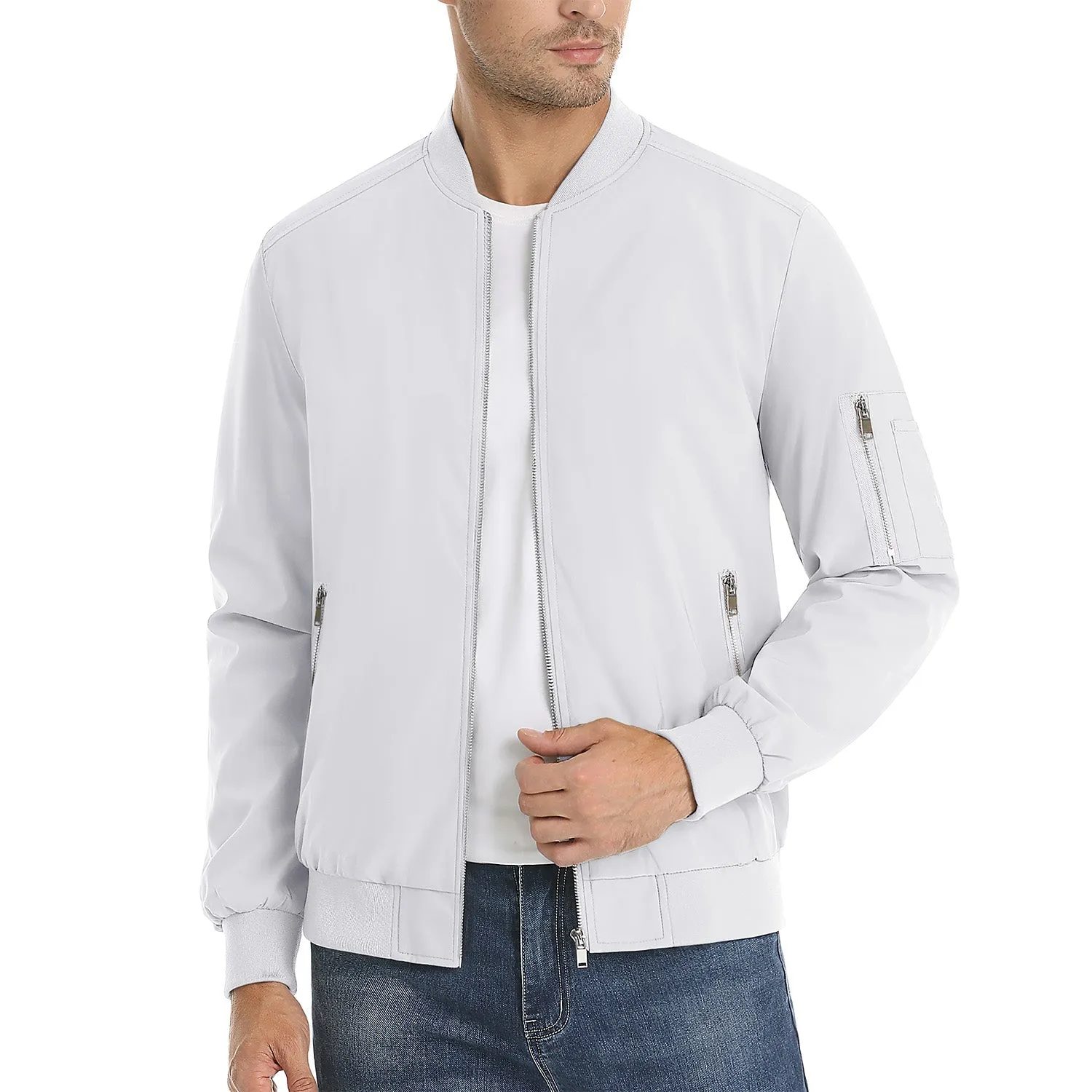 Timeless Bomber Jacket for Men with Ribbed Details