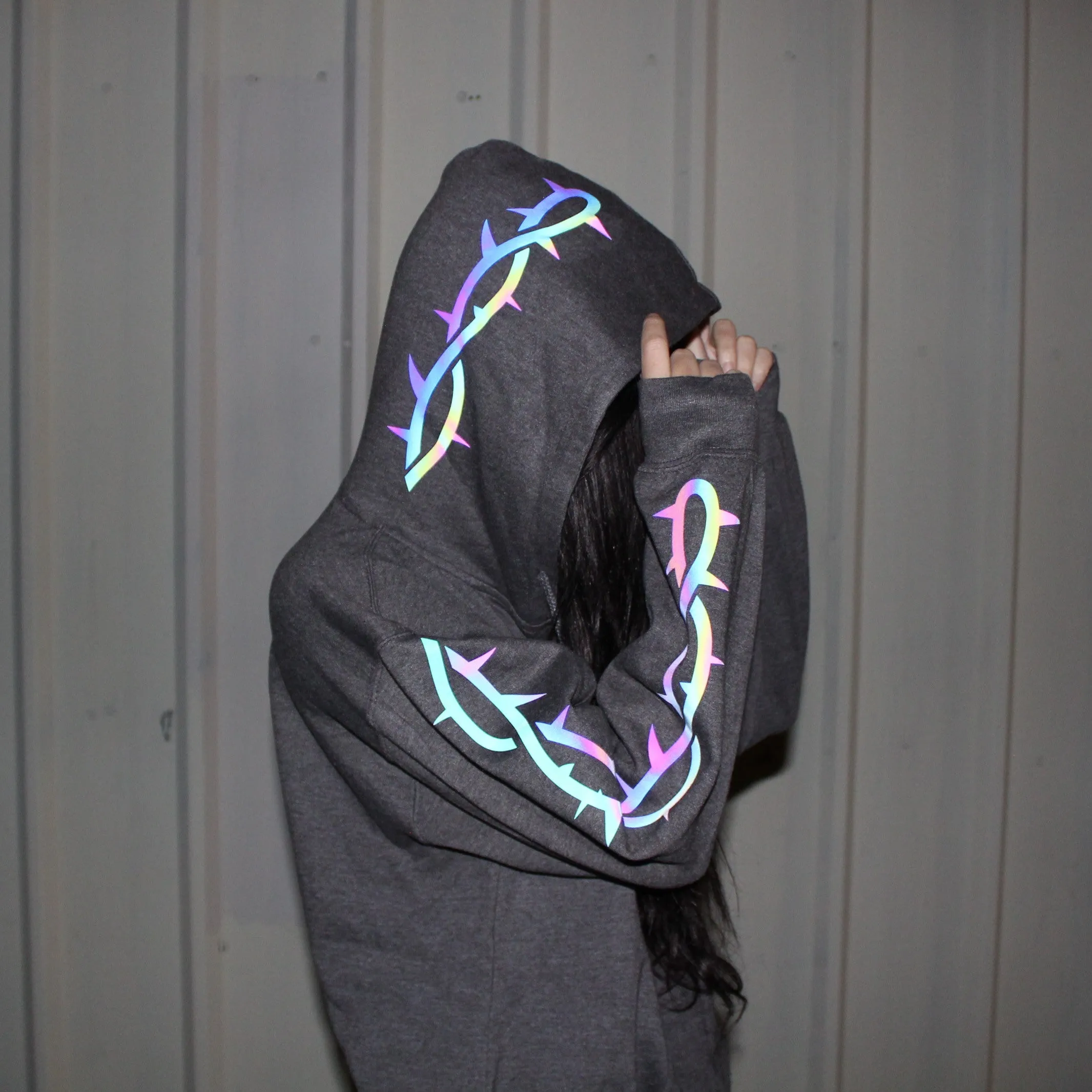 TRIBAL THORN REFLECTIVE HOODIE