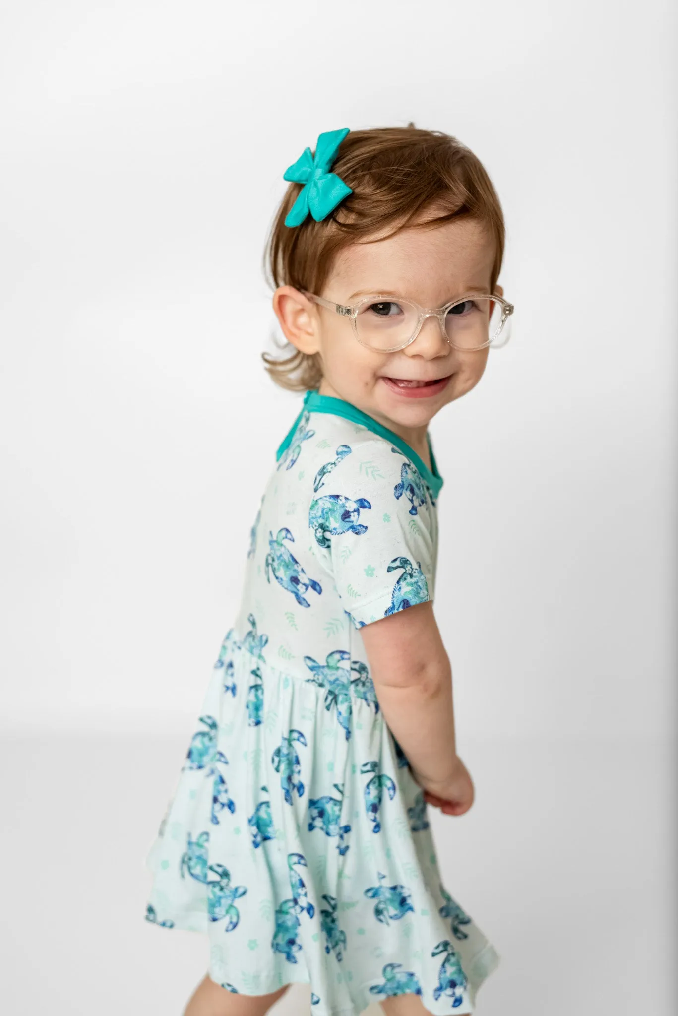 Turquoise | Baby Bamboo Clip on Bow Set