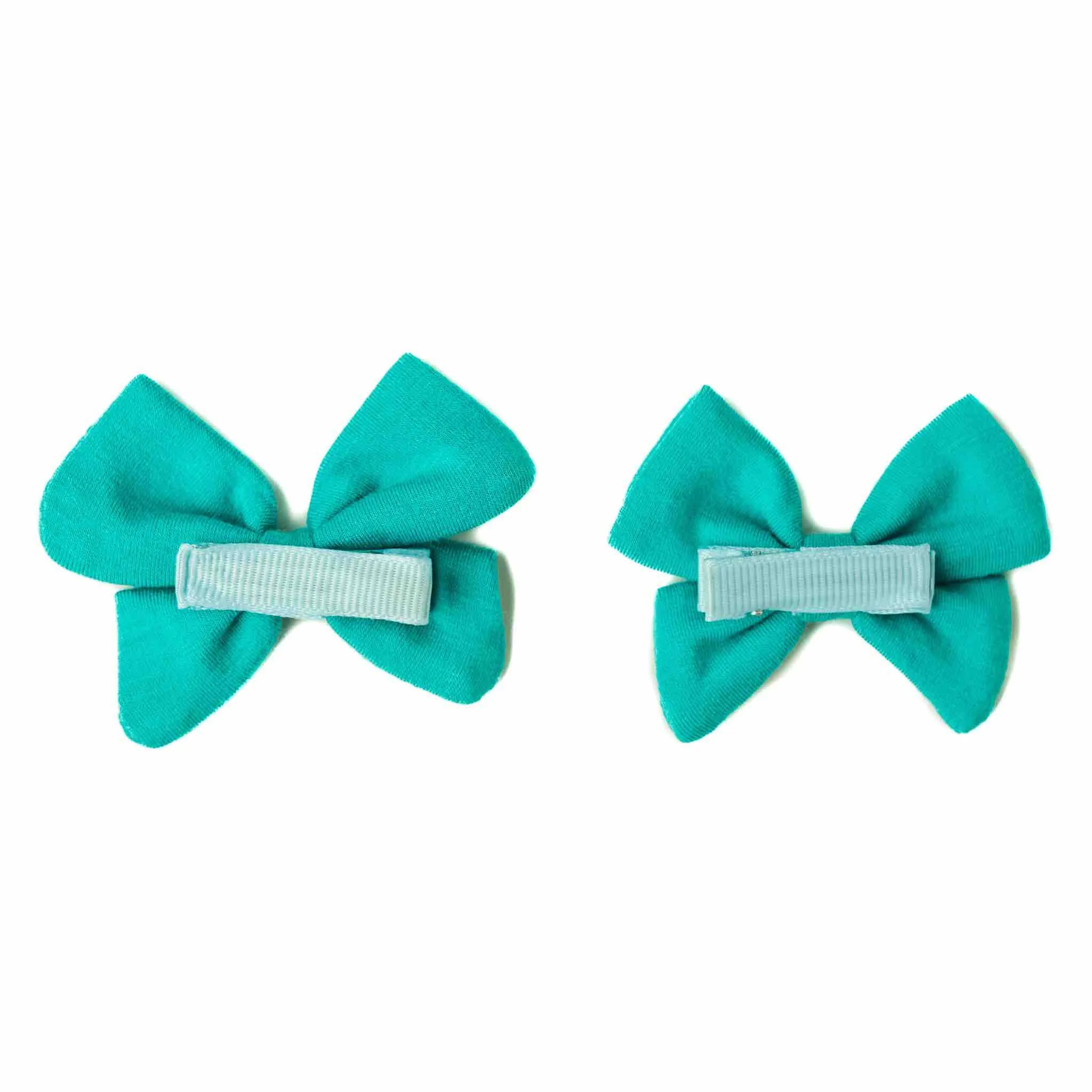 Turquoise | Baby Bamboo Clip on Bow Set