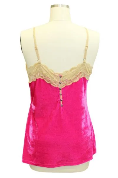 Velvet Dreams Cami - Hot Pink -