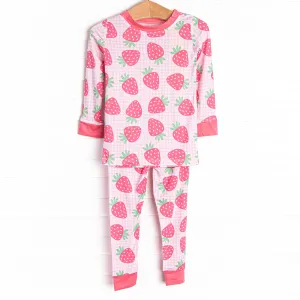 Very Strawberry Bamboo Pajama Set, Pink