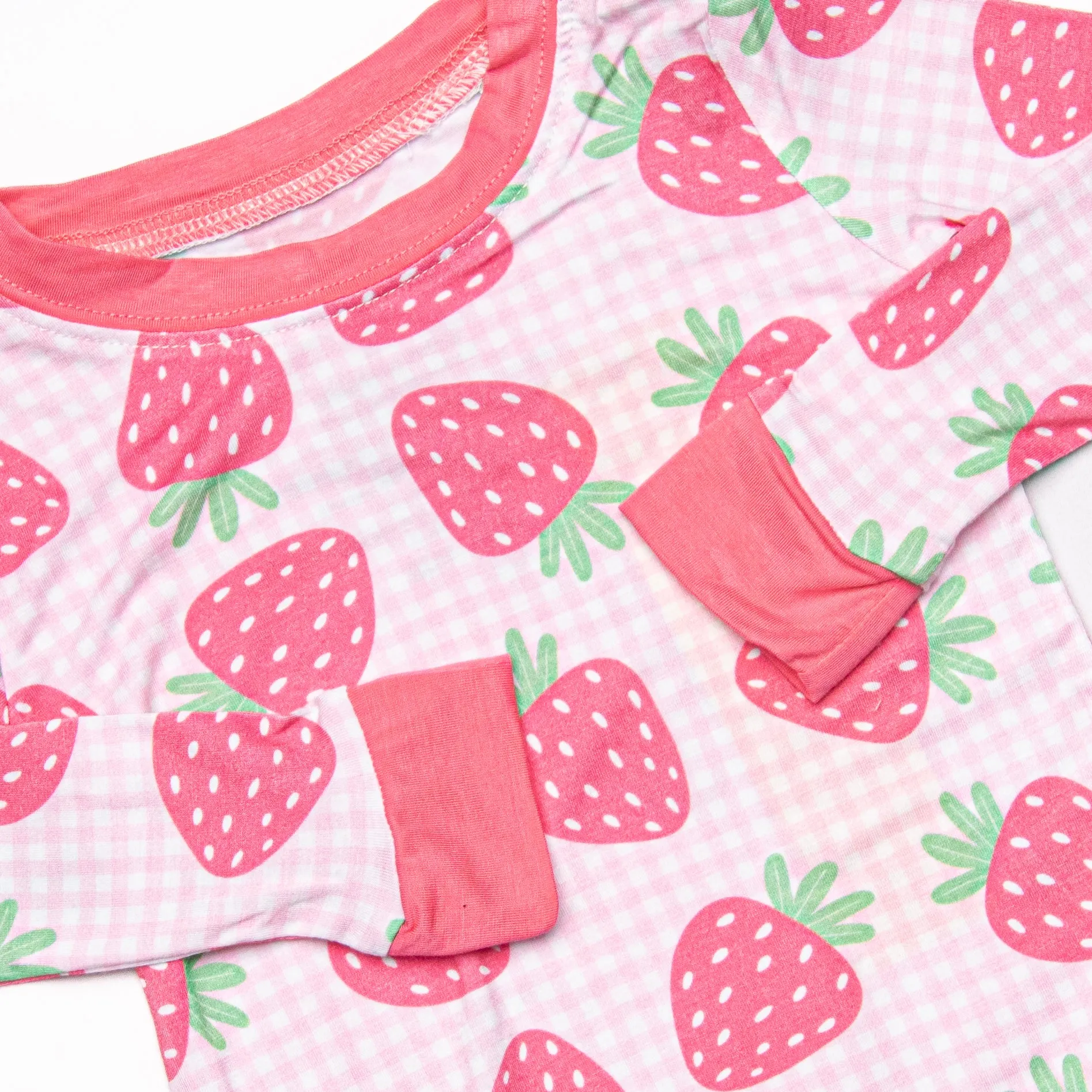Very Strawberry Bamboo Pajama Set, Pink