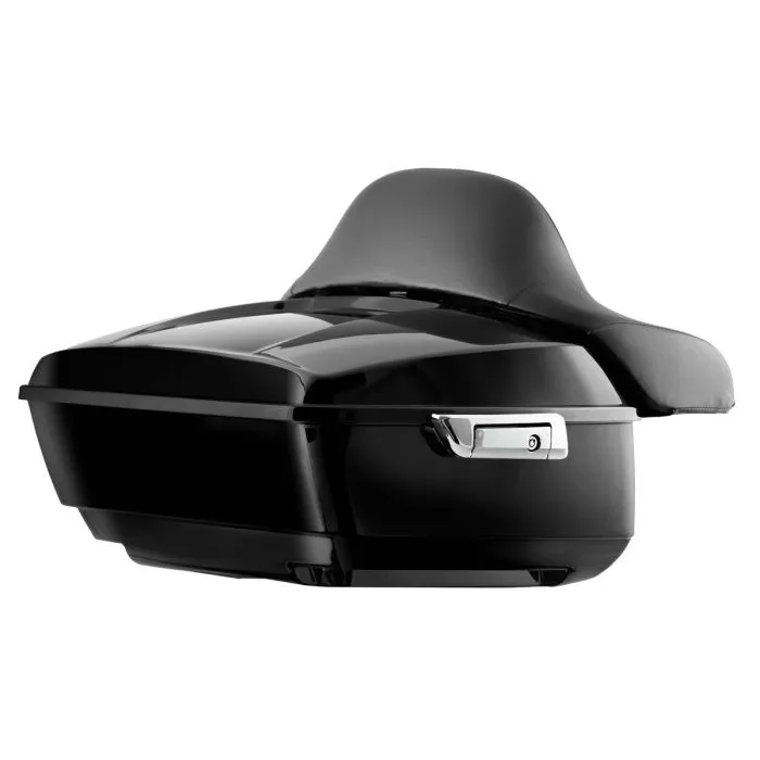 Vivid Black King Tour Pack w/ Full Backrest & Chrome Hardware for Harley® Touring '97-'22