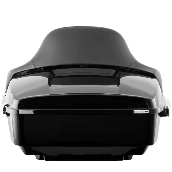 Vivid Black King Tour Pack w/ Full Backrest & Chrome Hardware for Harley® Touring '97-'22