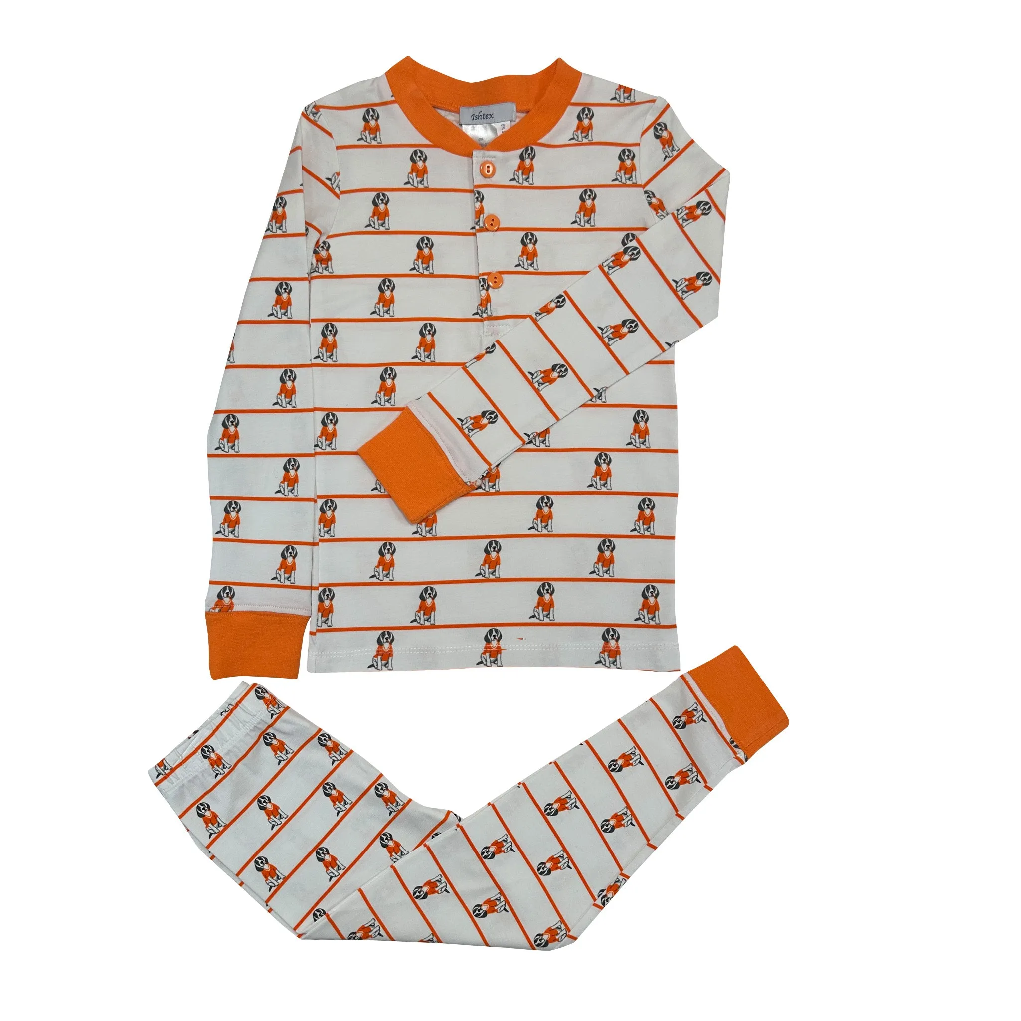 White & Orange Boy's PJ Set