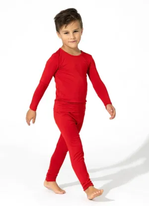 Winterberry Red Bamboo Kids Pajamas