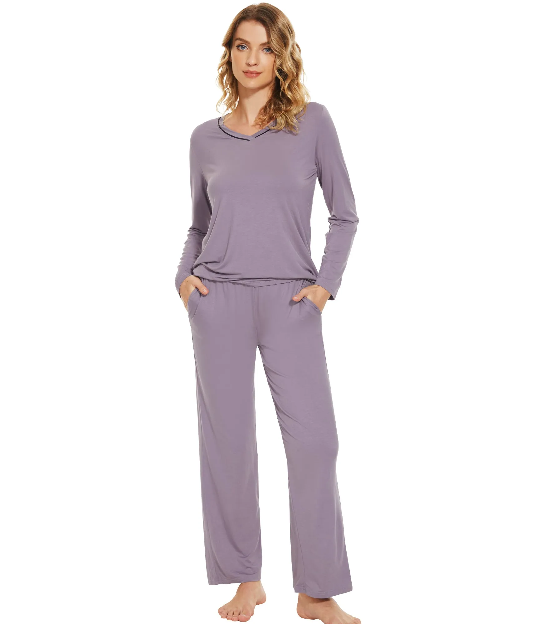 WiWi Bamboo Pajamas Set for Women Soft Sleepwear