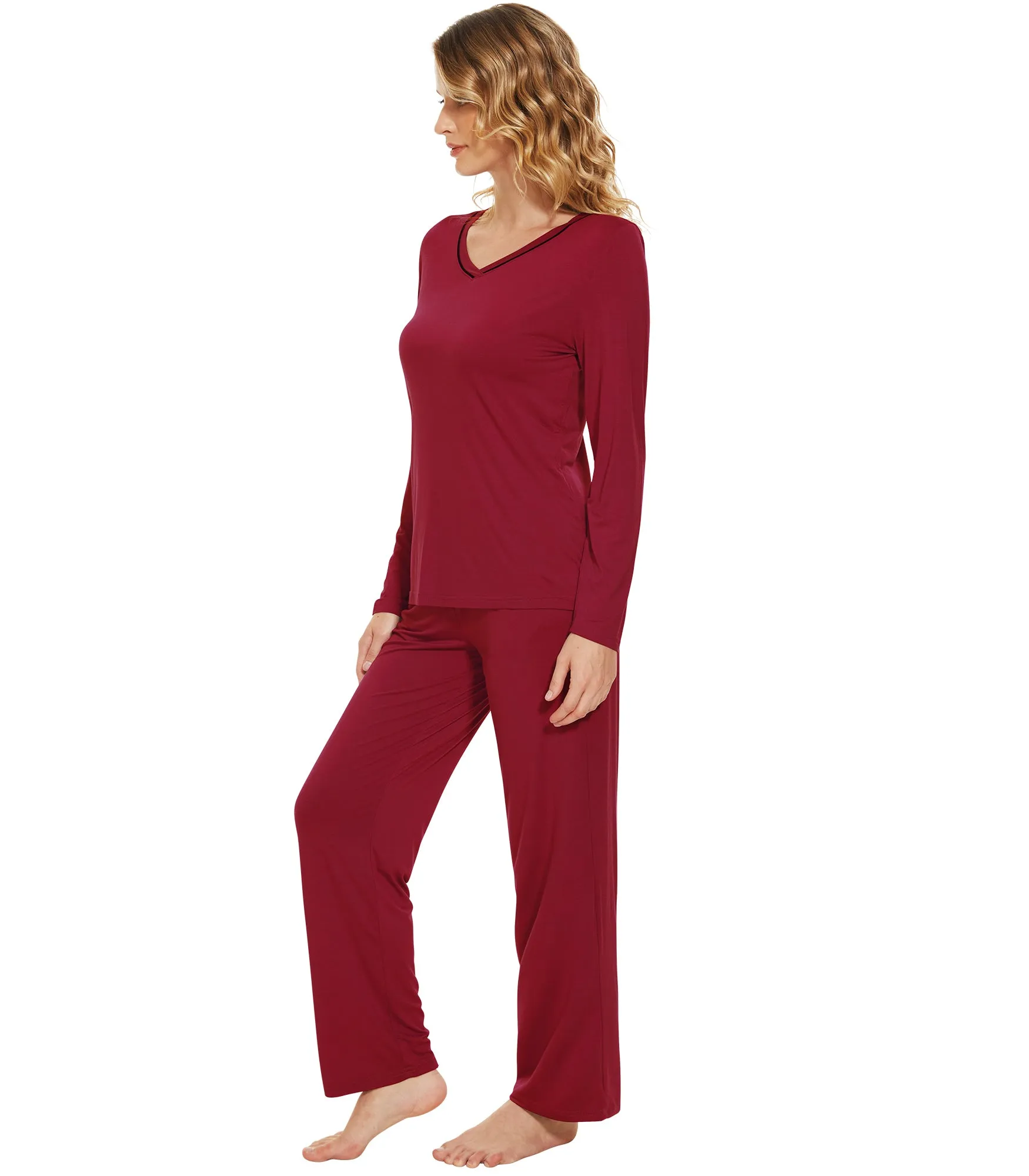 WiWi Bamboo Pajamas Set for Women Soft Sleepwear