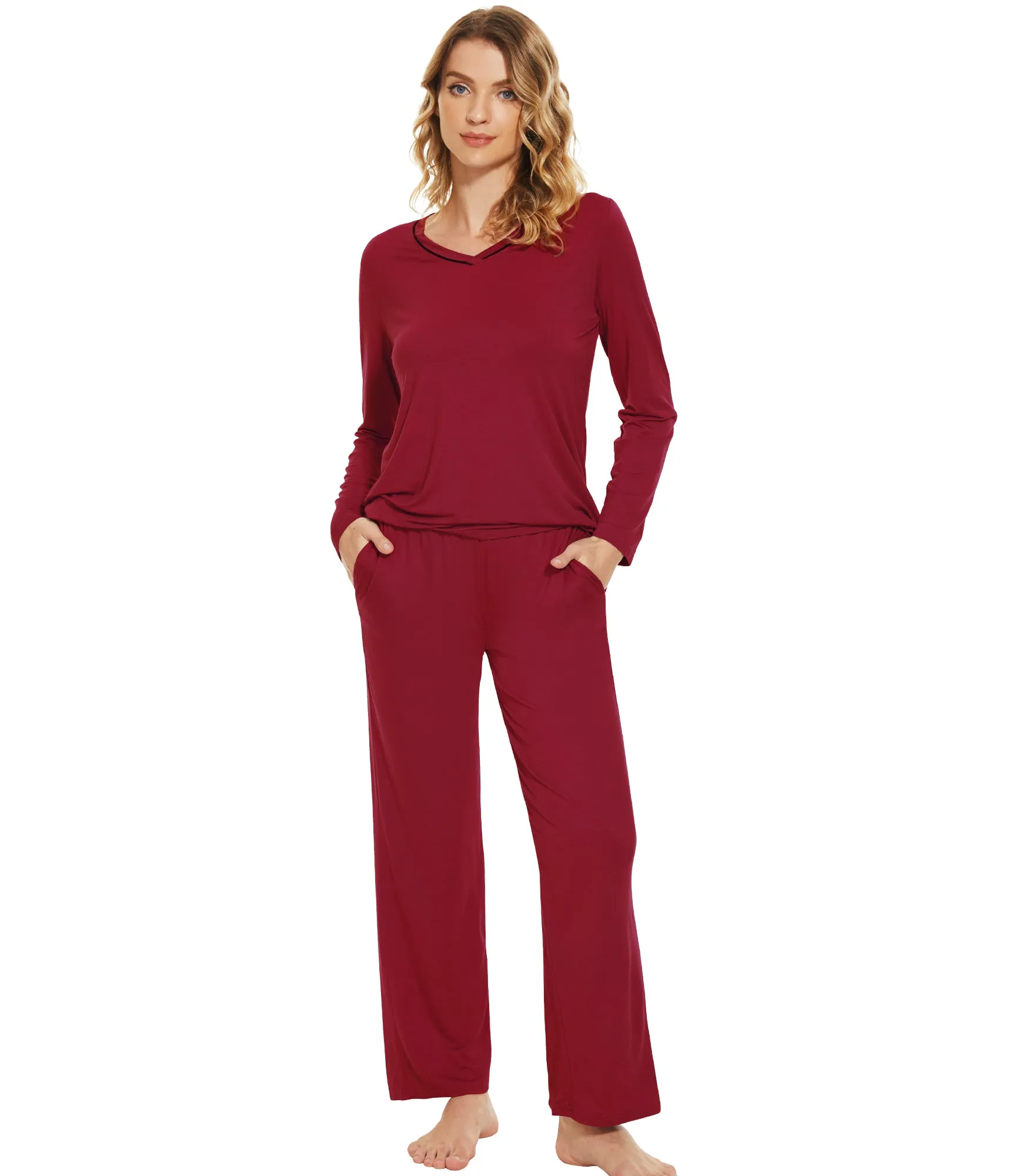 WiWi Bamboo Pajamas Set for Women Soft Sleepwear