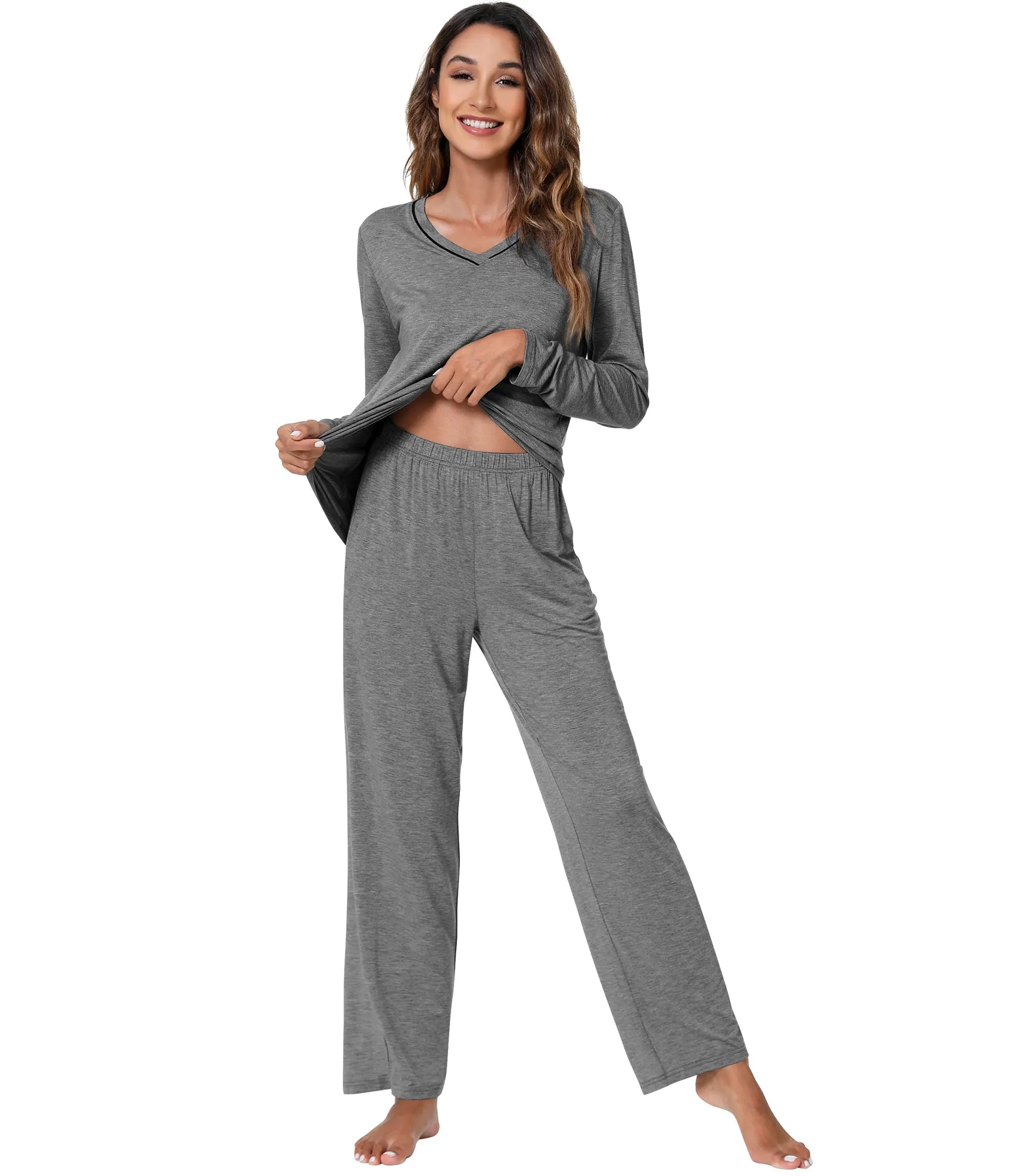 WiWi Bamboo Pajamas Set for Women Soft Sleepwear