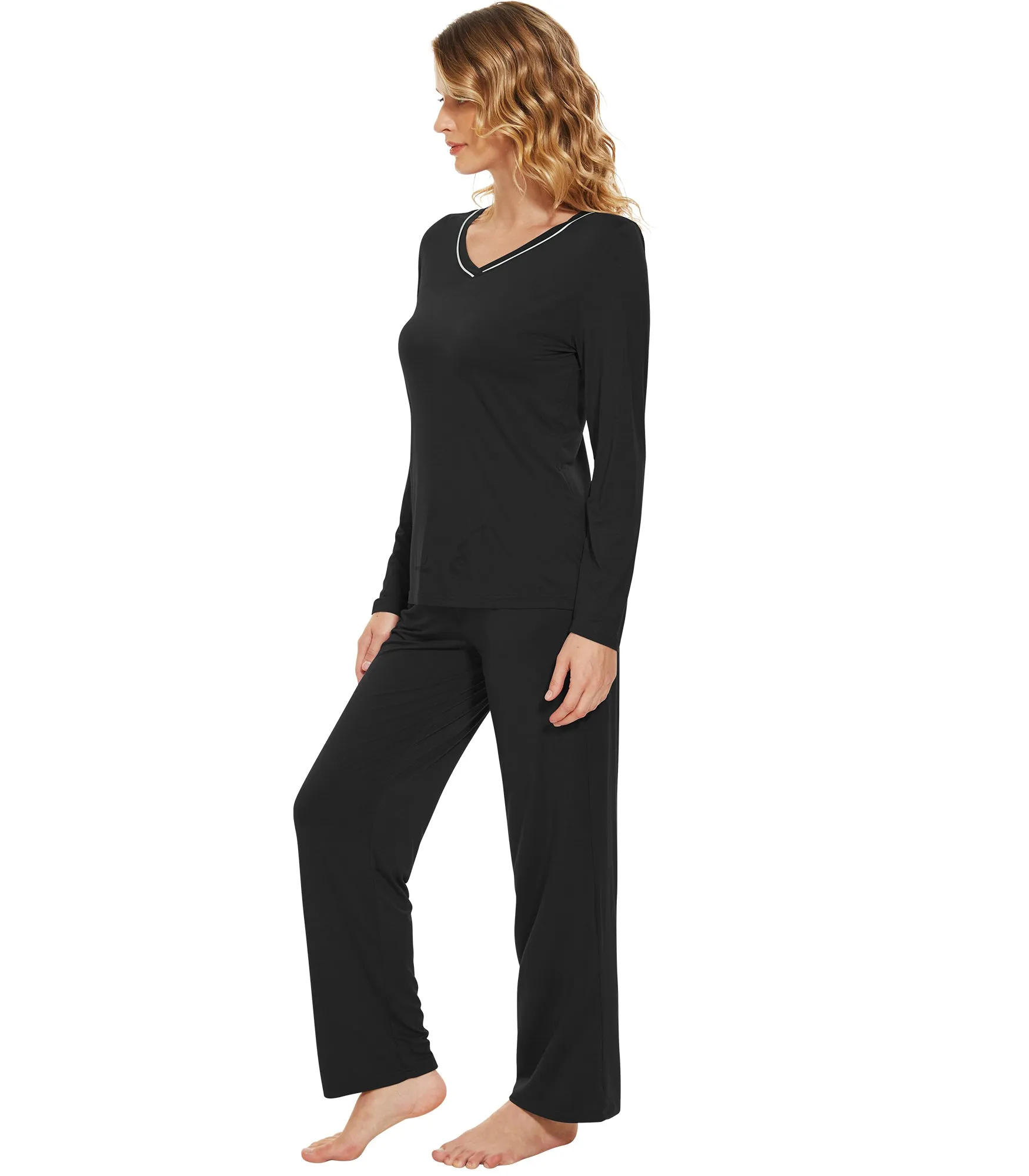 WiWi Bamboo Pajamas Set for Women Soft Sleepwear