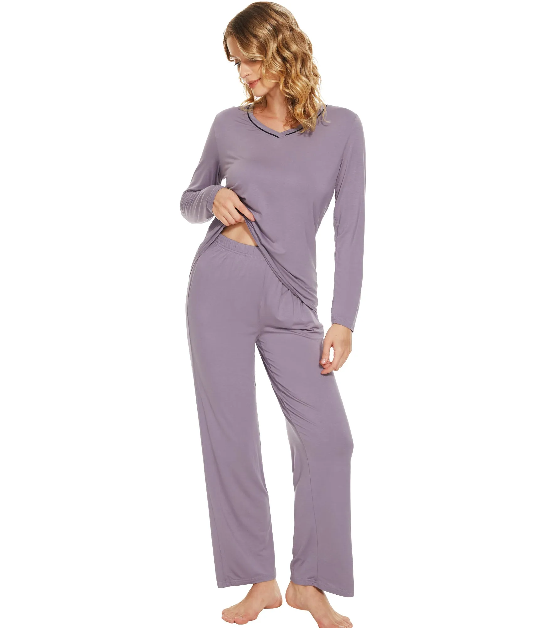 WiWi Bamboo Pajamas Set for Women Soft Sleepwear