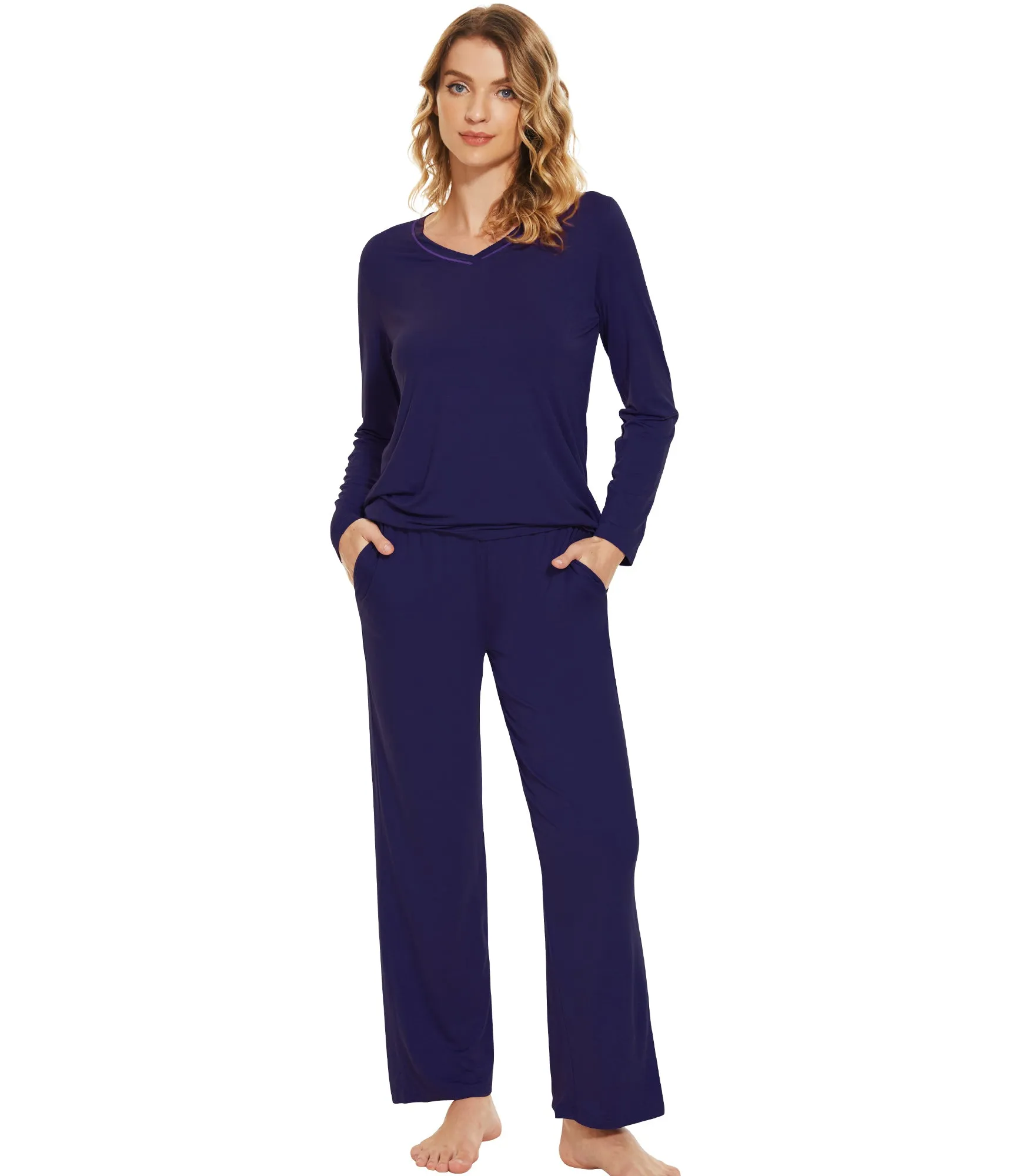 WiWi Bamboo Pajamas Set for Women Soft Sleepwear