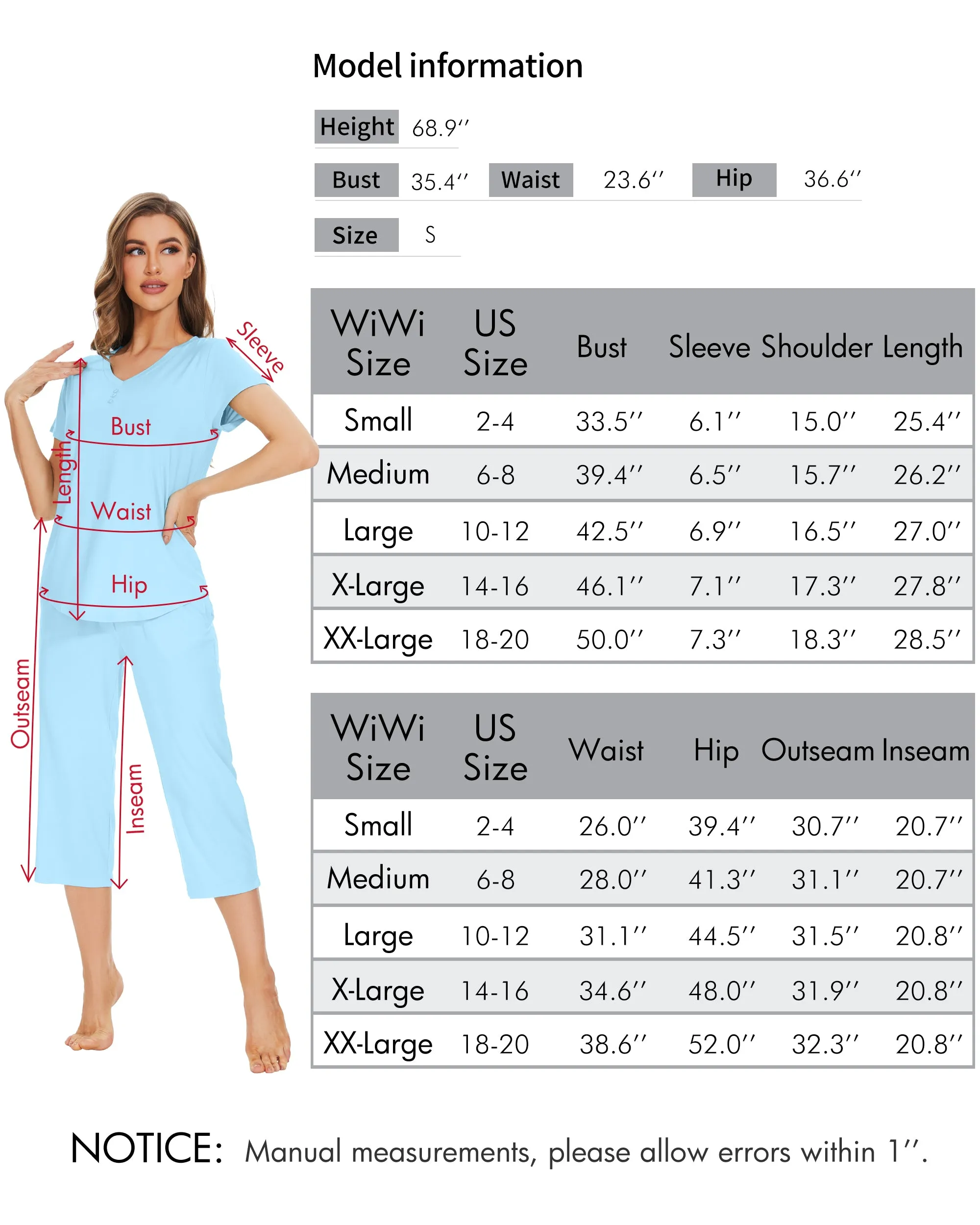 WiWi Women's Bamboo Pajama Set