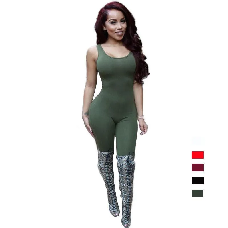 Women Ladies Backless Skinny Women Rompers Clubwear Playsuit Sleeveless Bodycon Jumpsuit