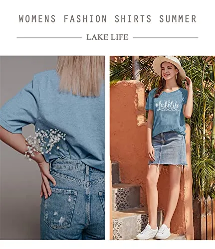 Womens Graphic Tees Funny Sayings Letter Print Casual Top Workout Basic Tunic Shirt