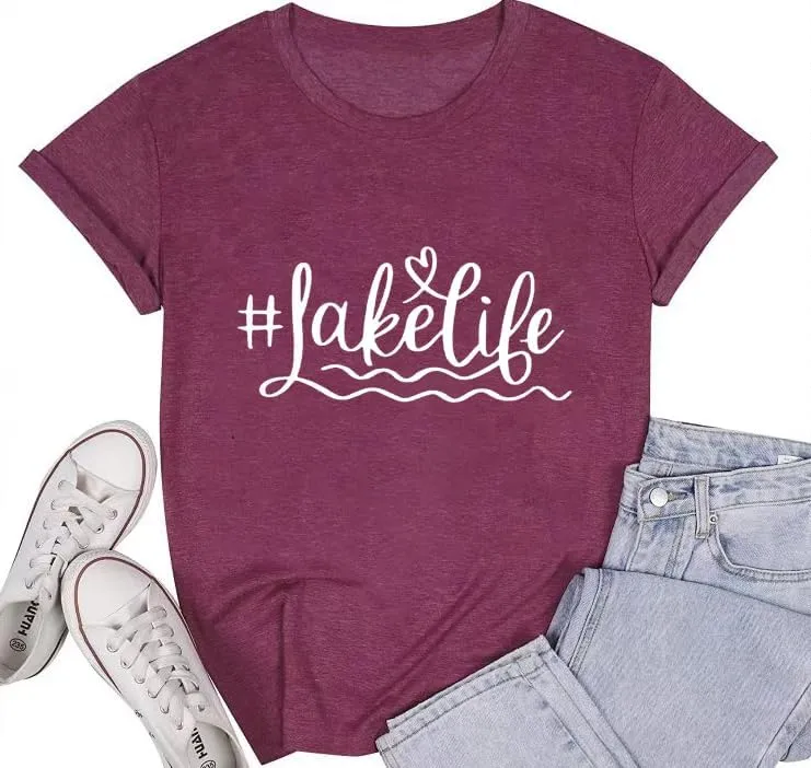 Womens Graphic Tees Funny Sayings Letter Print Casual Top Workout Basic Tunic Shirt
