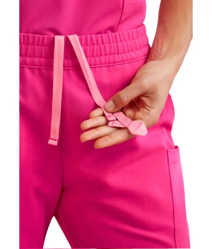 Womens Pink V-Neck Scrub Pant