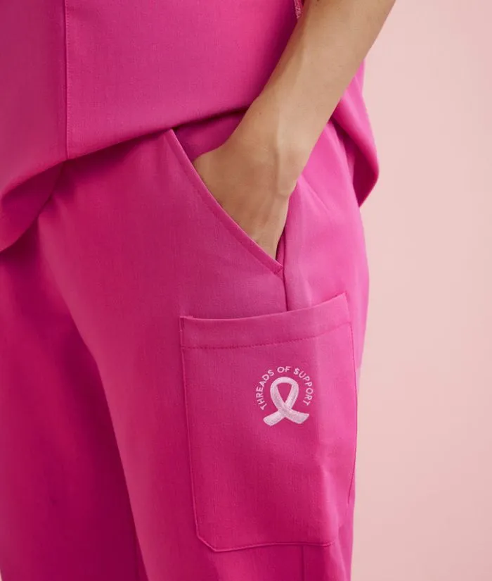 Womens Pink V-Neck Scrub Pant