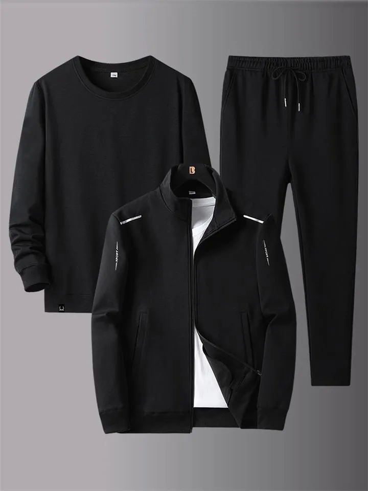 Workout Comfy Plain Long Sleeved Jackets Pants Shirts