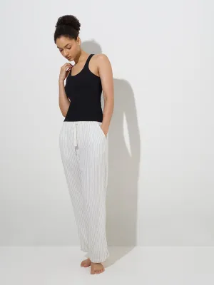 Wunderlove Black Ribbed Cotton-Blend Camisole