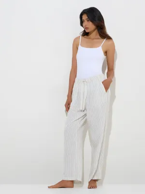 Wunderlove White Ribbed Textured Cotton-Blend Camisole