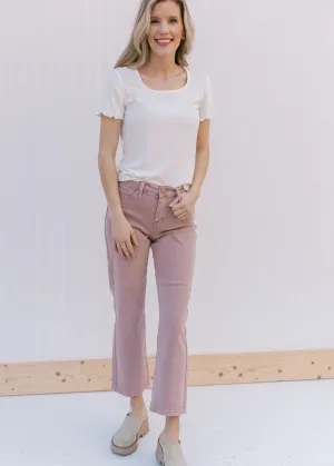 X Mauve Mid Rise Cropped Jeans