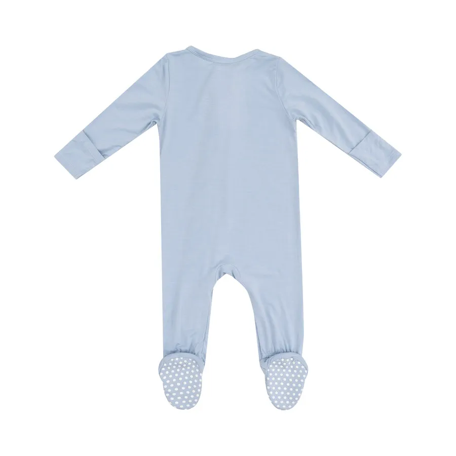 Zipper Footie | Blue Fog