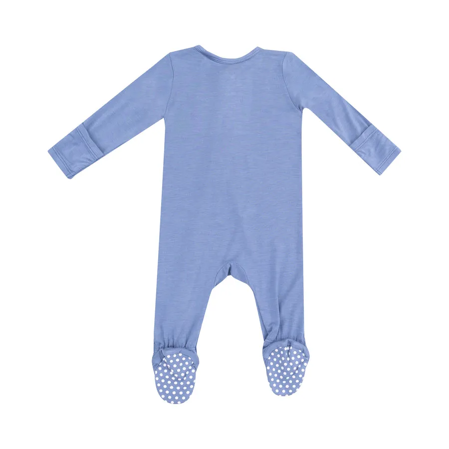 Zipper Footie | Country Blue